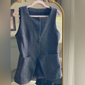 NWOT Maeve by Anthropologie Square-Neck Tweed Vest